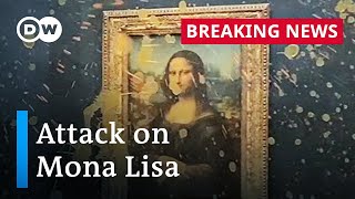 Activists deface Leonardo Da Vincis Mona Lisa in Paris  DW News [upl. by Adiaj]