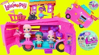 LOL Surprise Dolls Lil Sisters visit Lalaloopsy Camper Van [upl. by Fernald]