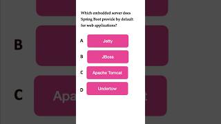 Spring Boot Quiz 3  Which embedded server does spring boot provided by default springboot quiz [upl. by Barbey]