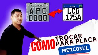 Como trocar a placa antiga pela nova placa Mercosul atualizado 2022 [upl. by Duke965]