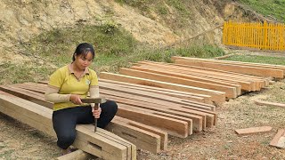 Install electrical system for bamboo house and transport a lot of wood to build new house [upl. by Assirehc]