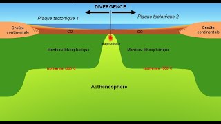 Formation des plaques tectoniques et divergence [upl. by Rourke]