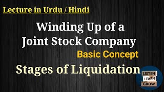 Liquidation of Joint Stock Company  Winding up of company  stages of liquation of company [upl. by Ruy]