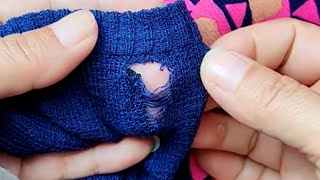 How to Invisibly Repair Holes on Your Knitted Sweater in an Easy and Fun Way at Home Yourself [upl. by Raila948]