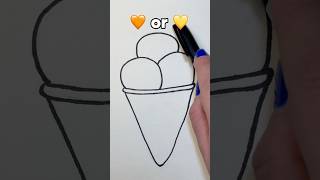 How to draw and color an Ice cream Step by step🍦💜🧡💛 [upl. by Derick]