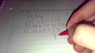 Molar mass of sulfuric acid [upl. by Norvall]