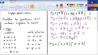 logique combinatoire  simplification par algébre de boole [upl. by Dabbs583]