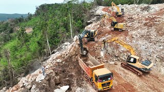 Fulls Videos Processing Connecting High Road On Mountain Use Excavator Bulldozer and Dump Truck [upl. by Len]