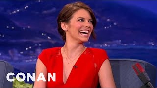 Lauren Cohan Used To Practice Rolling Joints With Green Tea  CONAN on TBS [upl. by Anson515]