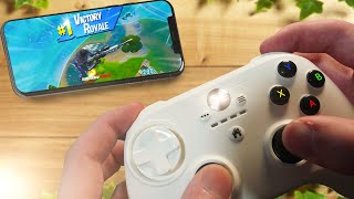 Trying Fortnite MOBILE on the BEST IOS Gaming Controller [upl. by Alderson]