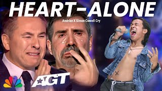 Golden Buzzer  Simon Cowell cried when he heard the song Heart Alone with an extraordinary voice [upl. by Lucier135]