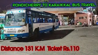 Pondicherry to Karaikkal bus travel vlogPRTC pondicherry govt Thirunallur near place Anand view [upl. by Letnuahs]