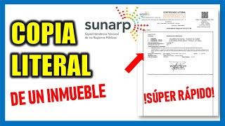 Copia literal SUNARP en línea 2024 ¿Cómo solicitar COPIA LITERAL de un inmueble [upl. by Sirromad]