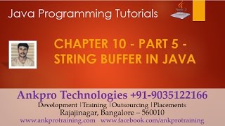 Java for beginners  Chapter 10  String buffer append insert replace delete amp reverse Part  5 [upl. by Atinej]