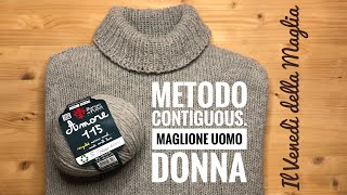 Maglione uomo  donna con Metodo Contiguous  il Venerdì della Maglia [upl. by Crespo856]