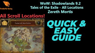 WoW Shadowlands 92 Tales of the Exile Achievement  All Locations  Required for Flying [upl. by Ydahs419]