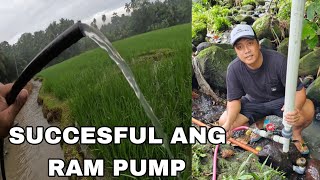 Succesful ang ram pump May tubig na sa bahay ni nanay at tatay Yehey ang saya Tangke nalang kulang [upl. by Wil594]