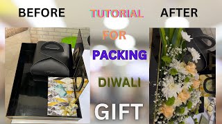 Easy Floral Packing Tutorial For Diwali Hamper  Diy tutorial  Diwali Packing ✿🌻❁ [upl. by Odab97]