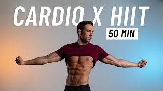 50 Min Cardio HIIT Workout To Burn Calories  Full Body At Home No Equipment [upl. by Maitilde]