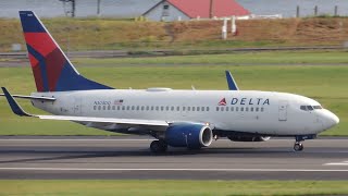 Delta Airlines Boeing 737700 N304DQ takeoff from PDX [upl. by Orlina]