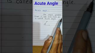 Definition of Acute Angle maths acuteangle angle shortvideo [upl. by Yetnruoc873]