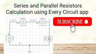 Series and Parallel Resistors calculation using Every Circuit app [upl. by Akirdna]