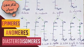 📣 isomères  anomères  diastéréoisomères  épimères  تذكر بدون نسيان للمتماكبات طريقة مبسطة [upl. by Ahsiekel]