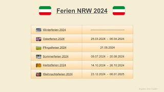 Ferien NRW 2024 [upl. by Lonni701]