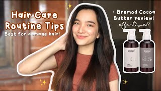 HAIR CARE ROUTINE  BREMOD Cocoa Butter Shampoo amp Conditioner Review 🧴🛁✨ [upl. by Dun]