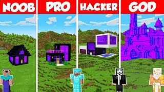 Portal House Build Battle Challenge  Noob vs Pro vs Hacker vs God  Minecraft Animation [upl. by Gnohp30]