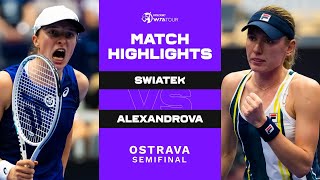 Iga Swiatek vs Ekaterina Alexandrova  2022 Ostrava Semifinal  WTA Match Highlights [upl. by Noryv]