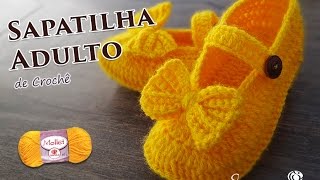 Sapatilha de Crochê Adulto  Mollet  Professora Simone Parte 1 [upl. by Lizzy324]