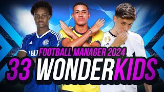 33 WONDERKIDS MOINS DE 20 ANS  FOOTBALL MANAGER 2024 [upl. by Llenahs384]