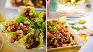 SPICY SWEET THREE BEAN SALAD RECIPE  full of protein [upl. by Fredek281]