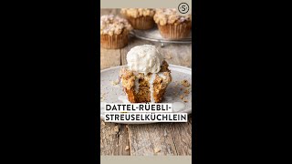 DattelRüebliStreuselküchlein – Rezept von Streusel [upl. by Buonomo]