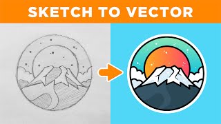 Adobe Illustrator Tutorial Create a Vector Logo from a Sketch in 2024 [upl. by Dorison]