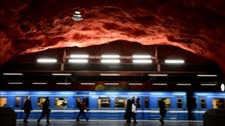 A Stockholm le métro devient une oeuvre dart [upl. by Selwin]