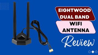 Eightwood Dual Band WiFi Antenna 24GHz 5GHz RPSMA WiFi Antennae Review [upl. by Keel474]