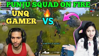 Unq gamer Rush Gameplay 1v4Intense fight  Unq Gamer vs Girl Gamer🥰 Unq Gamer Highlights Msggaming [upl. by Nalaf]