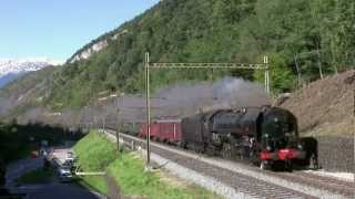 Le 20102012  141 R 568 sur la ligne du Gothard en Suisse [upl. by Dorsman]