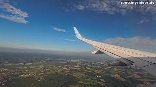 Onboard TUIfly B737800 DABMQ  Landing at DUS  20240805 [upl. by Anavoj]