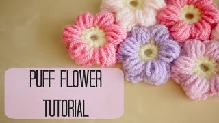 CROCHET How to crochet a puff flower  Bella Coco [upl. by Katonah]