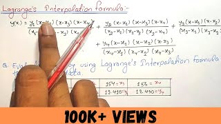 Lagrange interpolation method  Lagranges interpolation formula [upl. by Anaxor198]