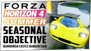 How to 3 STAR BAMBURGH CASTLE DANGER SIGN in FORZA HORIZON 4 [upl. by Ayek]