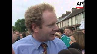 NORTHERN IRELAND MARTIN McGUINNESS HIT ON HEAD DURING DISTURBANCES [upl. by Alehc598]