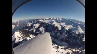 Flying in the Swiss Alps Alpenflug ab LSPG Sarnersee Hasliberg Eiger Jungfraujoch Aletschgletscher [upl. by Eilak]