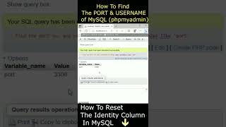 Mysql port and username [upl. by Hephzipa212]