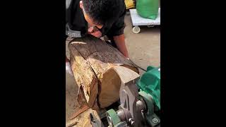 Wood splitting machine Good tools and machinery make work easy [upl. by Dulcea]