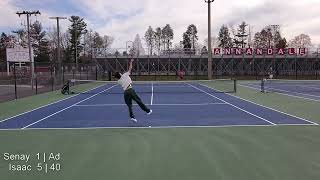 Senay Annandale vs Isaac Falls Church  1 singles high school tennis match [upl. by Coppock488]