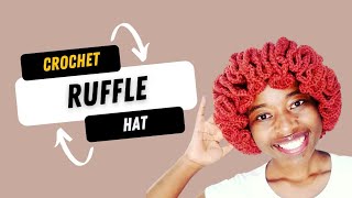 How to crochet a ruffled hat monalisa hat Beginner friendly [upl. by Tullius952]